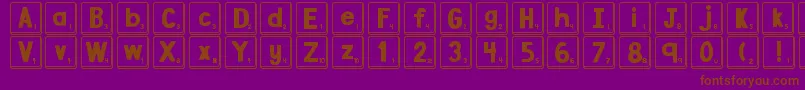 Fonte DjbLetterGameTiles – fontes marrons em um fundo roxo