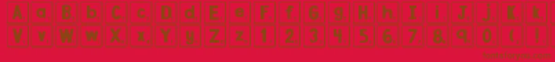 DjbLetterGameTiles Font – Brown Fonts on Red Background