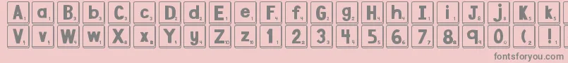 フォントDjbLetterGameTiles – ピンクの背景に灰色の文字