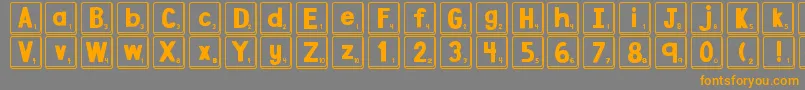 Шрифт DjbLetterGameTiles – оранжевые шрифты на сером фоне