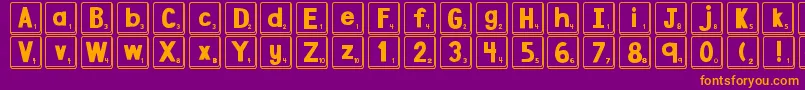 fuente DjbLetterGameTiles – Fuentes Naranjas Sobre Fondo Morado