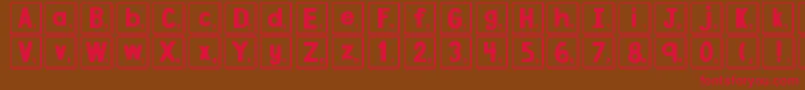 DjbLetterGameTiles Font – Red Fonts on Brown Background