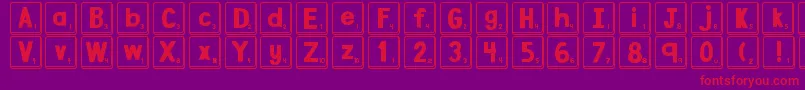 fuente DjbLetterGameTiles – Fuentes Rojas Sobre Fondo Morado