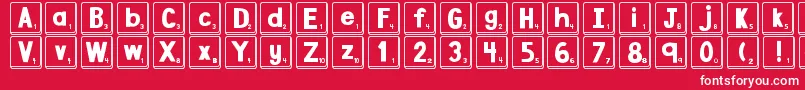 DjbLetterGameTiles Font – White Fonts on Red Background