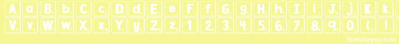 DjbLetterGameTiles Font – White Fonts on Yellow Background