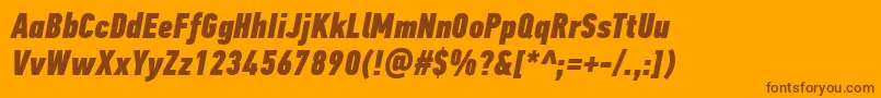 Fonte PfdintextcompproXblackitalic – fontes marrons em um fundo laranja