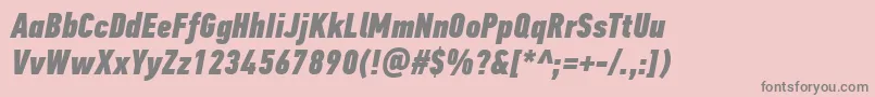 PfdintextcompproXblackitalic Font – Gray Fonts on Pink Background