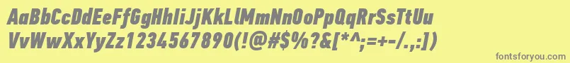 PfdintextcompproXblackitalic Font – Gray Fonts on Yellow Background