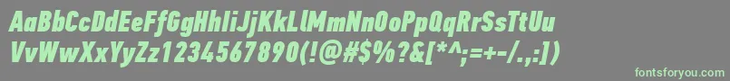 Fonte PfdintextcompproXblackitalic – fontes verdes em um fundo cinza