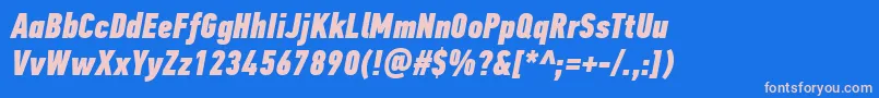 Police PfdintextcompproXblackitalic – polices roses sur fond bleu