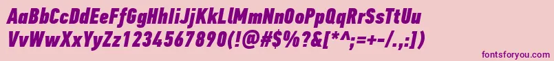 Fonte PfdintextcompproXblackitalic – fontes roxas em um fundo rosa
