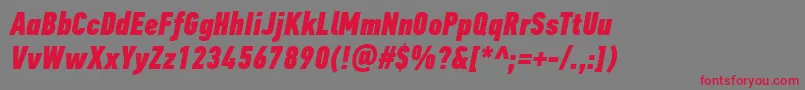 フォントPfdintextcompproXblackitalic – 赤い文字の灰色の背景