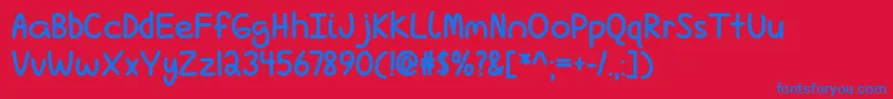 LoveIsComplicatedAgainBoldOtf Font – Blue Fonts on Red Background