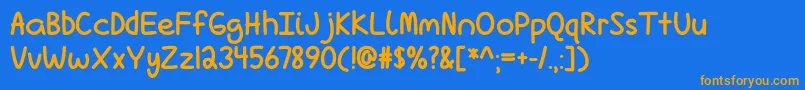 LoveIsComplicatedAgainBoldOtf Font – Orange Fonts on Blue Background