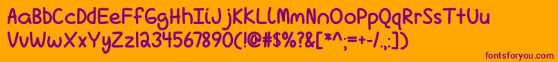 LoveIsComplicatedAgainBoldOtf Font – Purple Fonts on Orange Background