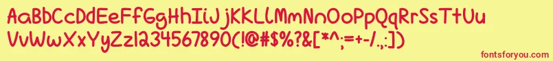 LoveIsComplicatedAgainBoldOtf Font – Red Fonts on Yellow Background