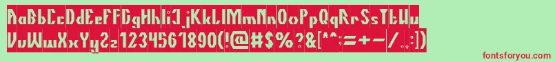 TheQuickInverse-fontti – punaiset fontit vihreällä taustalla