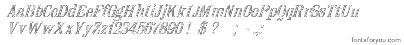 NauertItalic-fontti – harmaat kirjasimet valkoisella taustalla