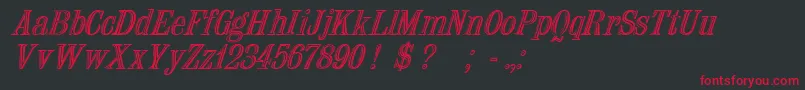 NauertItalic Font – Red Fonts on Black Background