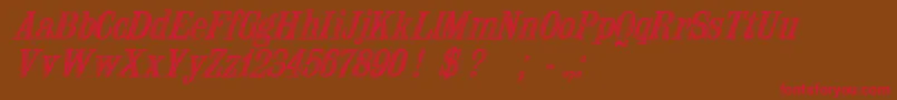 NauertItalic-Schriftart – Rote Schriften auf braunem Hintergrund