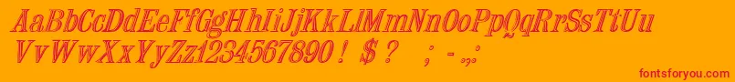 フォントNauertItalic – オレンジの背景に赤い文字