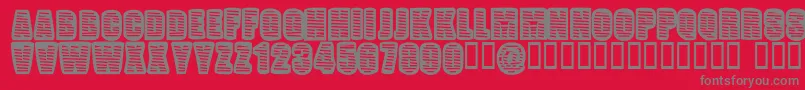 Fonte Popwei – fontes cinzas em um fundo vermelho