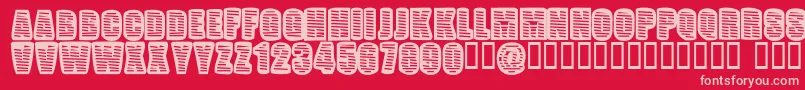 Popwei-Schriftart – Rosa Schriften auf rotem Hintergrund