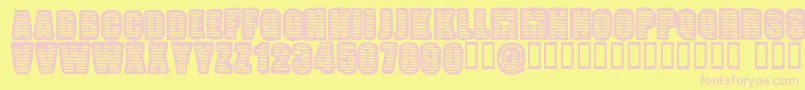 Popwei Font – Pink Fonts on Yellow Background