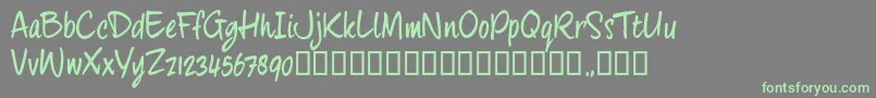フォントFourhandTrial – 灰色の背景に緑のフォント