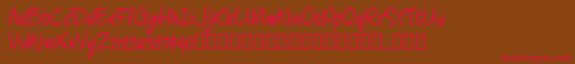 FourhandTrial Font – Red Fonts on Brown Background