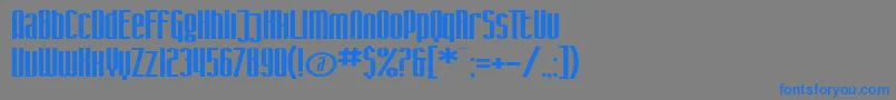 フォントSfIronGothicExtended – 灰色の背景に青い文字