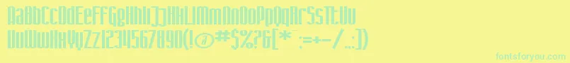 SfIronGothicExtended Font – Green Fonts on Yellow Background