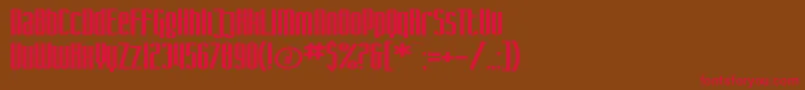 SfIronGothicExtended Font – Red Fonts on Brown Background