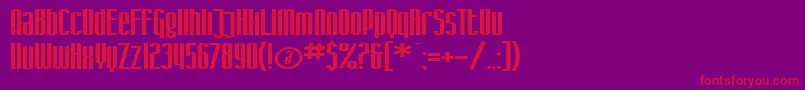 SfIronGothicExtended Font – Red Fonts on Purple Background