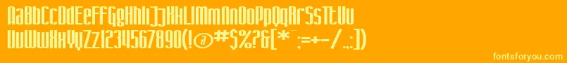 フォントSfIronGothicExtended – オレンジの背景に黄色の文字