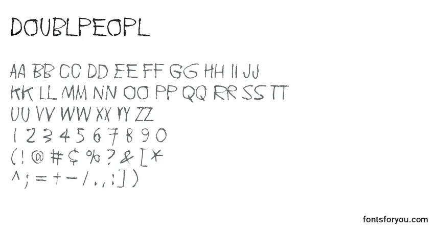 Шрифт Doublpeopl (114277) – алфавит, цифры, специальные символы