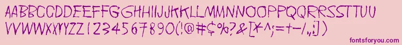 Fonte Doublpeopl – fontes roxas em um fundo rosa