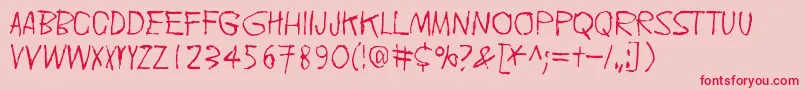 フォントDoublpeopl – ピンクの背景に赤い文字