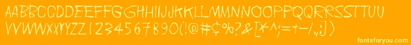 Шрифт Doublpeopl – жёлтые шрифты на оранжевом фоне