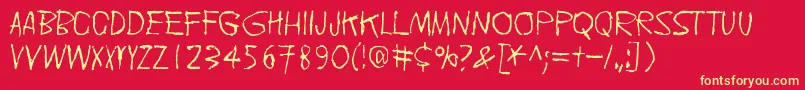 Doublpeopl Font – Yellow Fonts on Red Background