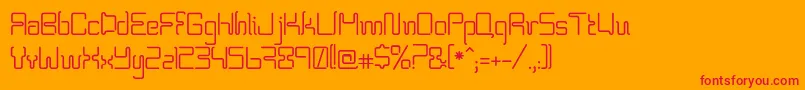 フォントBpneon – オレンジの背景に赤い文字