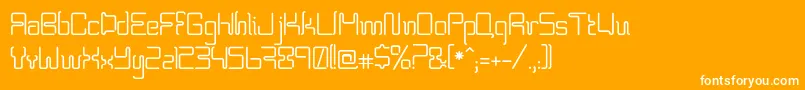 Bpneon-Schriftart – Weiße Schriften auf orangefarbenem Hintergrund