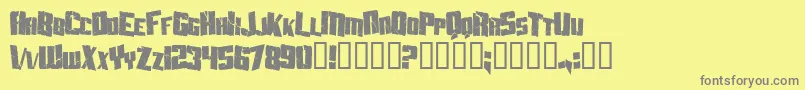 AftershockDebrisCondensed Font – Gray Fonts on Yellow Background