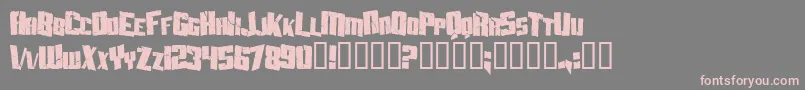 フォントAftershockDebrisCondensed – 灰色の背景にピンクのフォント