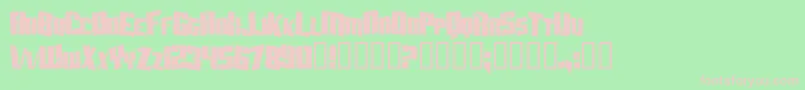 Fonte AftershockDebrisCondensed – fontes rosa em um fundo verde
