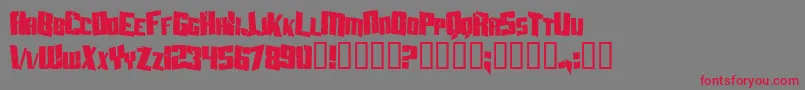 AftershockDebrisCondensed Font – Red Fonts on Gray Background