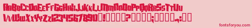 AftershockDebrisCondensed Font – Red Fonts on Pink Background