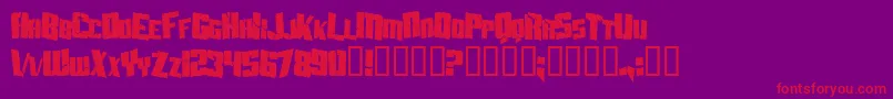 AftershockDebrisCondensed Font – Red Fonts on Purple Background