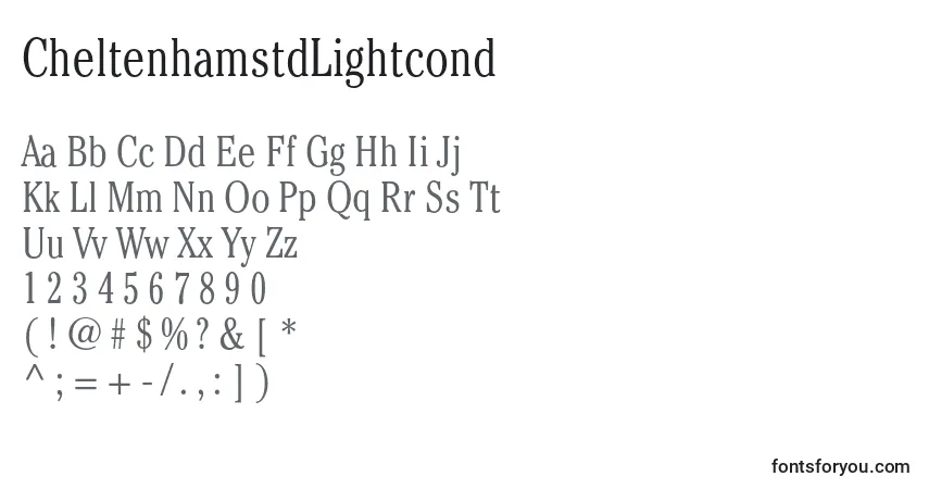 CheltenhamstdLightcondフォント–アルファベット、数字、特殊文字