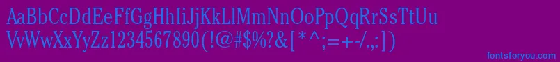 CheltenhamstdLightcond-Schriftart – Blaue Schriften auf violettem Hintergrund